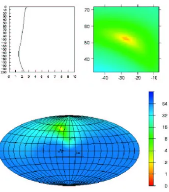 Fig. 3.11 – Relocalisation du mˆeme s´eisme superficiel en utilisant `a la fois les ondes P et S