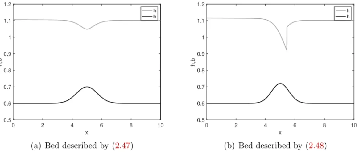 Figure 2.7 – Initially subcritical and transcritical flows