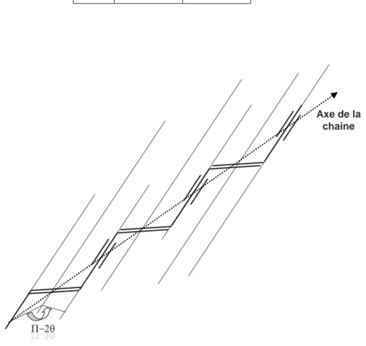 Fig. 1.7 – Conformation de la chaˆıne rouge sous forme de ruban ondul´e