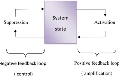 Figure 2.2 Positive and Negative feedback used for behavior control of autonomous systems [20].