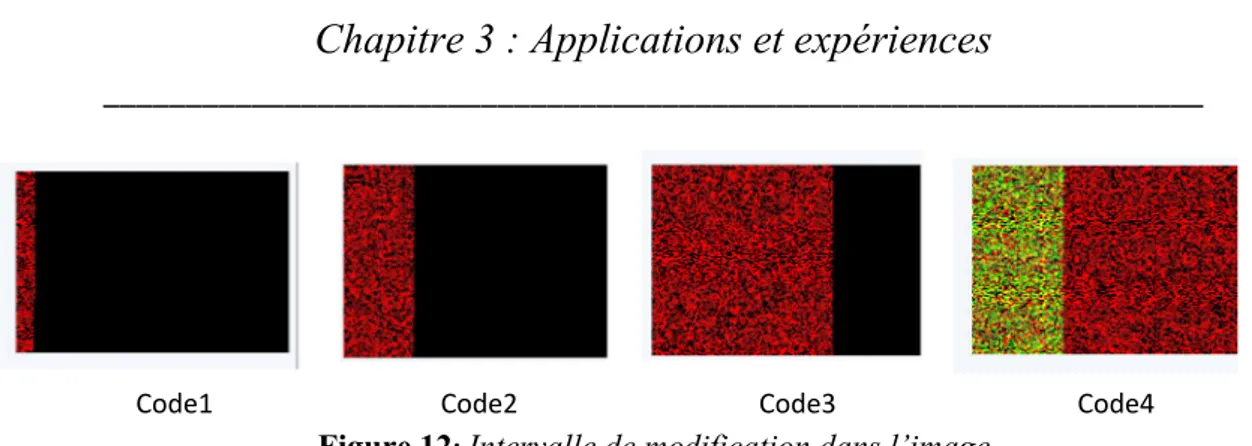 Figure 12 :  Intervalle de modification dans l’image