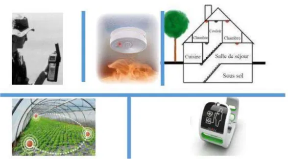 Figure I.3 : Quelques domaines d'applications des RCSF [15] 