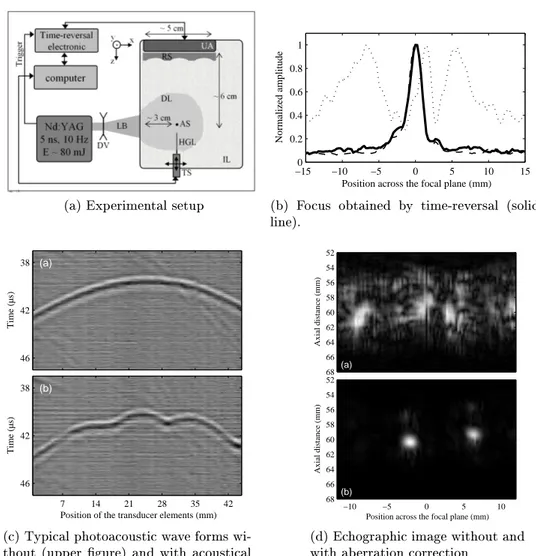 Figure 1.12: Experiments by Bossy et al. (2006) on time-reversal of photoa- photoa-coustic waves
