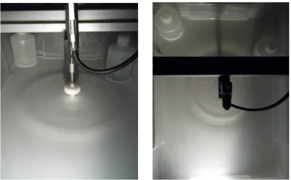 Figure 1.1: Photographs of the free surface deformation short after a pulse injection by the