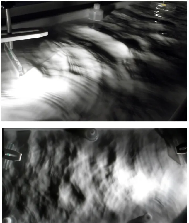 Figure 1.2: Visualization of the free surface deformation during the experiment of the mutual