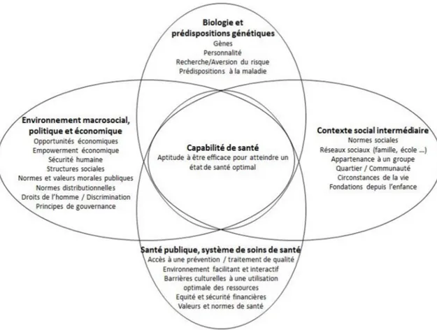 Figure 3. Modèle conceptuel de la capabilité de santé (Ruger, 2010b) 