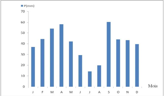 Tableau V : Précipitation  mensuelles  de BBA pendant la période  (2007-2018)     