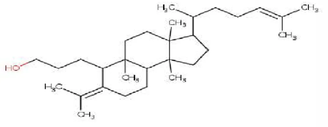 Figure  10 :  Structure  chimique    de  quelques  sesquiterpènes  identifiés  dans  Calendula  arvensis (Yoshikawa et al., 2001)