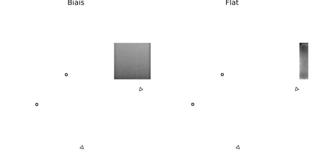 Fig. II.17: Images du biais et de champs plat obtenues en filtre R avec EFOSC2 au NTT ` a La Silla.