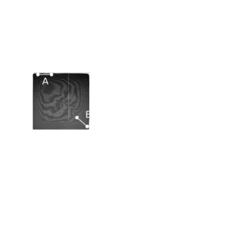 Fig. II.20: Carte de franges en bande i pour EFOSC2 au NTT ` a La Silla. Les marques A, B et C montrent quelques exemples de paires de points utilis´ees pour ajuster le contraste des franges
