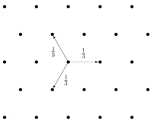 Figure 1 – La marche aléatoire sur P pour SU(3)