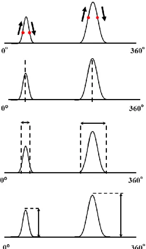 Figure 3.4 :  Identification of the dipoles’ characteristics. A: use of positive and negative slopes to 
