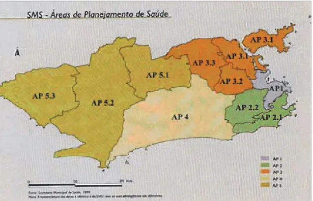 Figure 2. Les  zones  de planification de santé de la ville de Rio de Janeiro. (Source:  http://