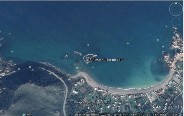 Figure 9. Image satellite de la station de récolte (Google Earth, 2016).    La récolte  