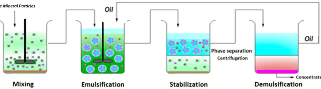 Figure  4.3 Schematic of emulsification and separation steps   4.3  Materials and methodology 