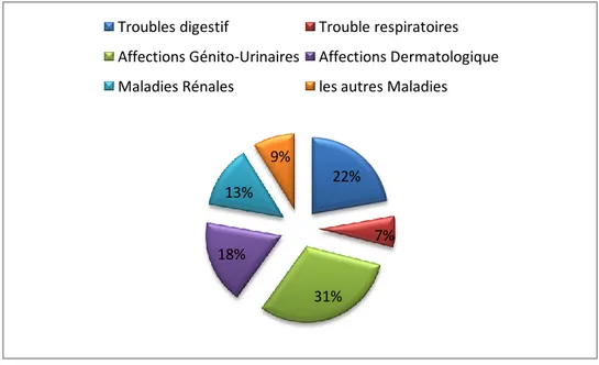 Figure  16 :  Fréquences  d’usage  des  plantes  étudiées  par  la  population,  en  fonction  des  maladies traitées