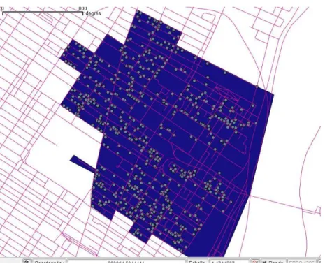 Figure 3.2: Sampling used for the mobility survey in the area supplied by the considered substation  