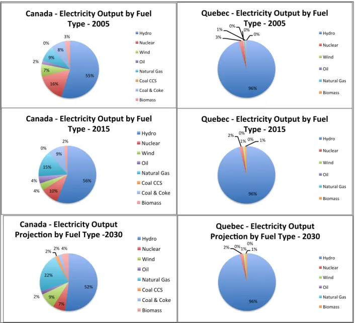 Figure 2.7 : Pourcentage de contribution par type de combustibles dans les réseaux régionaux  d’approvisionnement en électricité (sources [95-98]) 