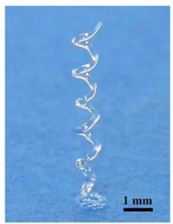 Figure 6 : Spirale fabriquée par écriture directe avec une encre polymère thermoplastique [54]