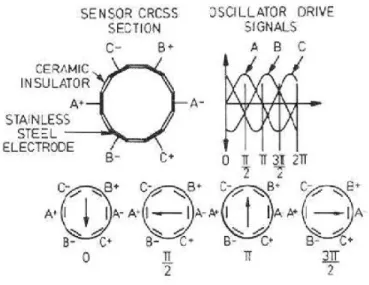 Figure 2.14 Champ ´ electrique en rotation propos´ e par Merilo et al. (1977)