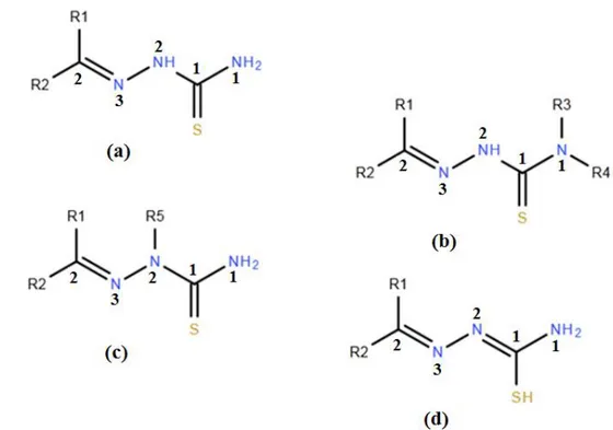 Figure II-1. Structures générales des thiosemicarbazones.