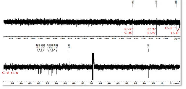 Figure III.40: Spectre RMN DEPTQ du composé AM4  Identification de la partie osidique 