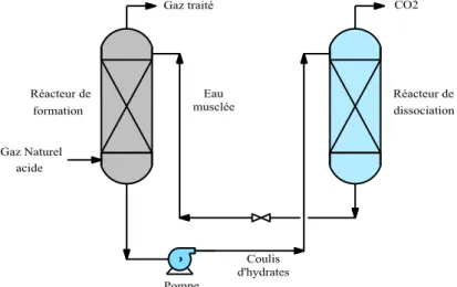 Figure 1.6 : Schéma simplifié d’un procédé de séparation de CO 2  du gaz 