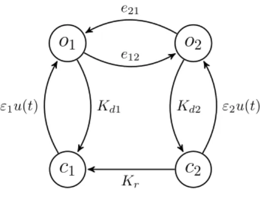 Figure 1.4 – ChR2 four states model.