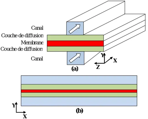 Figure 1 : présentation du domaine d’étude de la cellule de carburant