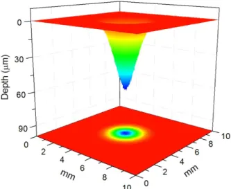 Figure 3.9:  3D topographical map of an SPE wear scar in c-Si. 