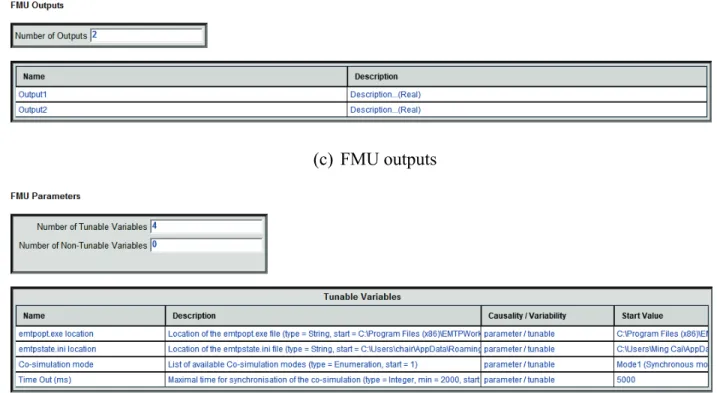 Figure 3.6  Loaded data and parameters from the slave FMU in the master 
