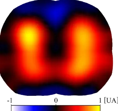 Figure 1-2: Image obtenue par TIE de la variation de la conductivité électrique se référant à une  section transverse du thorax d’un sujet humain