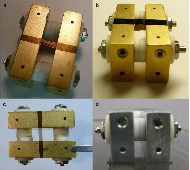 Figure  4-2 : Photographies  de  films  suspendus  selon  les deux procédures  décrites dans le texte