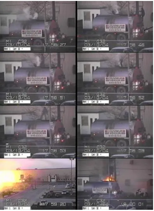 Figure 1-9 : Explosion d’une citerne à Montréal en 2004 (CSST-EN 003548, 2004) 