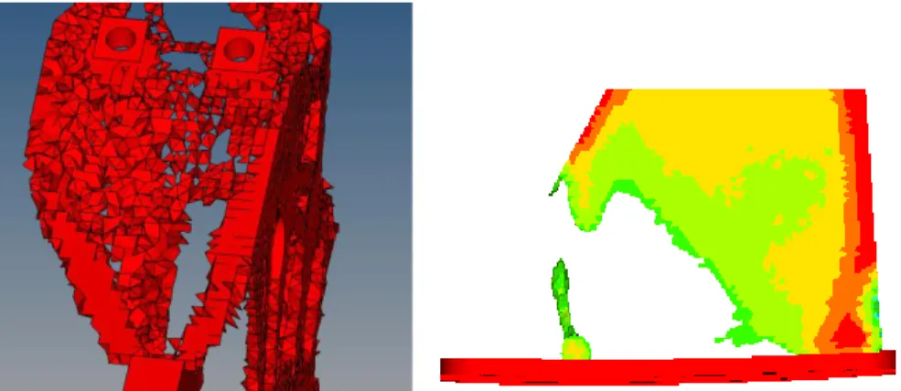 Figure 3.20 – Elements to avoid in an optimization result: checkerboard pattern (left) and  unconnected elements (right) 