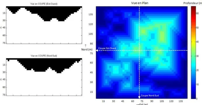 Figure 4-4: Fosse optimale basée sur la distribution de teneurs réelles 