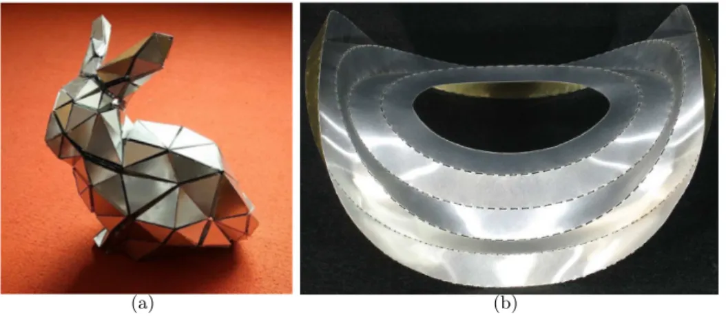 Figure 1.6 – Les origamis sont des surfaces presque partout développables et sont de bons exemples de transformations isométriques de plaques