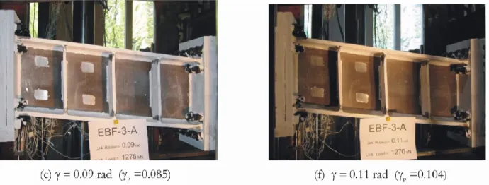 Figure 2.12 : Photo de segments ductiles connectés avec des assemblages BUEP après des tests  en laboratoire (Mansour, 2010)