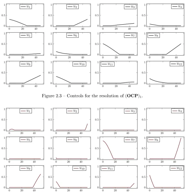 Figure 2.4  Controls for the resolution of (OCP) α with α = 0.36.