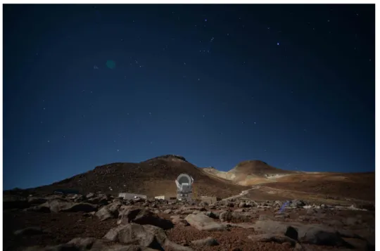 Figure 5.1: Polarbear experiment at the James Ax Observatory in Northern Chile on Cerro Toco at West longitude 67 ◦ 47’ 10.40”, South latitude 22 ◦ 57’ 29.03”, elevation 5,200 m.