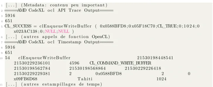 Figure 2.4 Exemple d’enregistrement de trace CodeXL 1 [ . . . ] ( Metadata : c o n t e n u peu i m p o r t a n t )