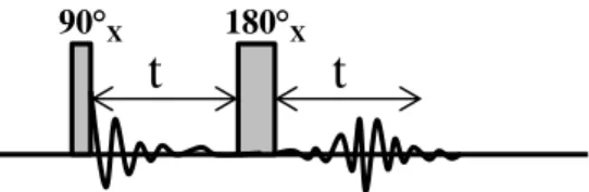 Figure 22 -  Séquence d’impulsions écho de spins pour mesurer la relaxation transversale 6