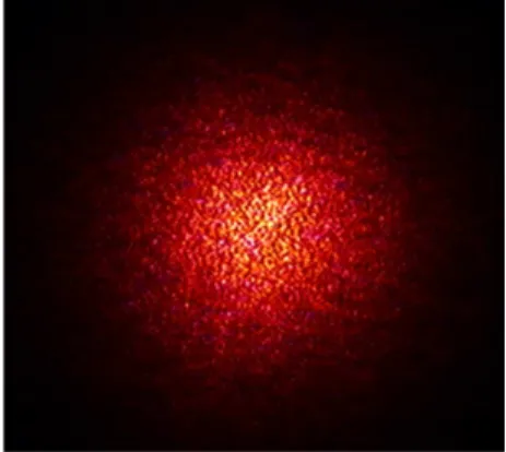 Figure 1.3 – Exemple de figure de speckle transmis par un échantillon de 70 µm, composé de billes de silice de
