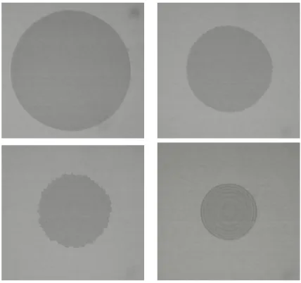 Fig. 3.12 : Image rare de l'instabilité à la ligne de 
onta
t sur l'eau. Base de l'image ∼ 2.5mm 