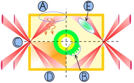 Fig. 1  Lieux des prin
ipaux phénomènes physiques de la FCI