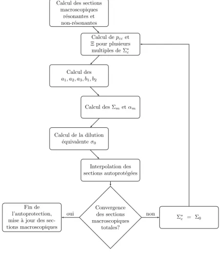 Figure 4.1 Schéma représentant le déroulement de l’autoprotection par méthode de dilution équivalente telle que programmée dans DRAGON 3.