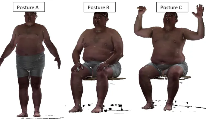 Figure 1.6: Les différentes postures adoptées par les mannequins de la base CAESAR 