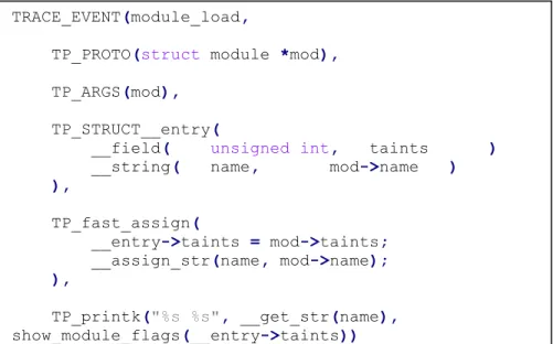 Figure 3 - Exemple de TRACE_EVENT