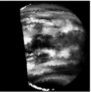 Fig. 2.1 – Image de la face sombre de V´enus ` a une longueur d’onde de 2, 3 µm, acquise par