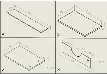 Figure 2.9- Isometric view of the coil housing parts. (a) Bottom panel. (b) Side panel